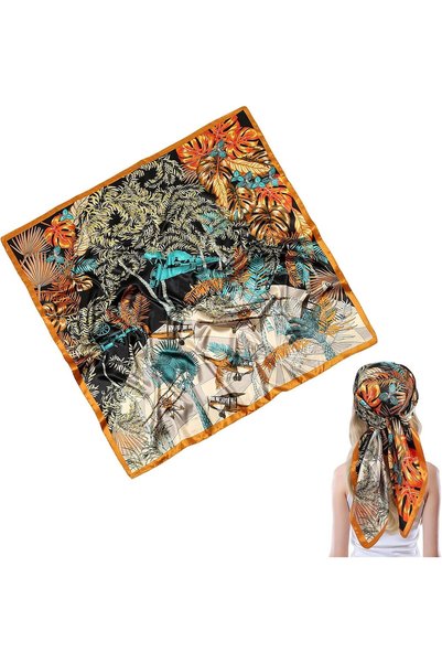 Generic Head Scarf for Women,Like Silk Satin Scarf, 35 Inch Square Hair Wrap ...