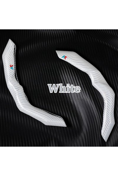 Choice White Carbon Fiber Steering Wheel Cover Luxury Non-Slip Comfortable Du...