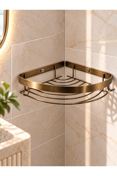 DMR VESTA Bathroom Corner Shelf Wall Mounted Metal Soap Dish and Shampoo Hold...