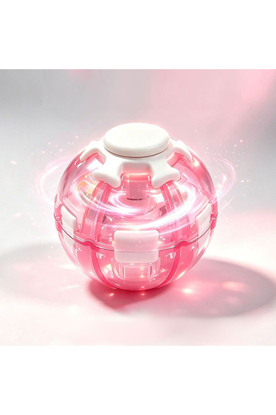 Choice Pink Press‑to‑Spin Fidget Ball Keychain 3D Gear Rotating Gyro Toy Stre...
