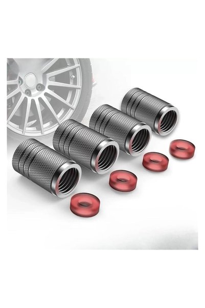 Choice Silver 4Pcs Aluminum Tire Valve Caps with Knurling Grip, Fit US Schrad...