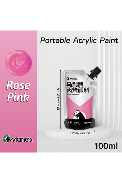 Choice Rose Pink 100ml Marie's Acrylic Paint,Assorted Colors,Waterproof,Pigme...