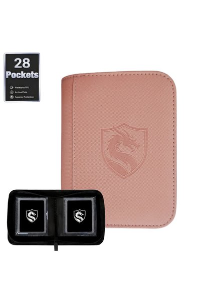 Choice Pink 1 Pocket-Style Toploader Binder, Which Can Hold 28 Cards or 28 Ca...
