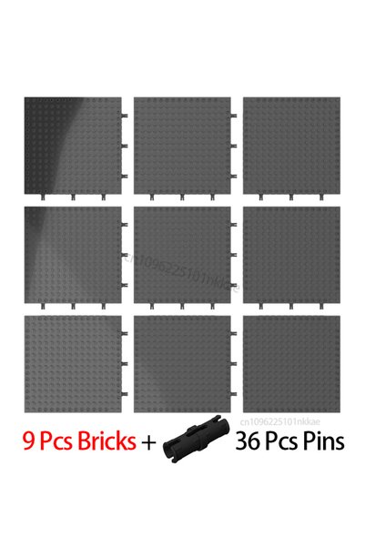Choice 9Pcs Black Wholesale 65803 Bricks Baseplate Part 16X16 Pixel Art Build...
