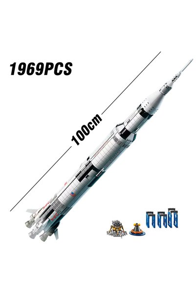 Choice NO BOX 1969PCS TLXT MOC Apollo Saturn 5 Model Building Blocks Space Ro...