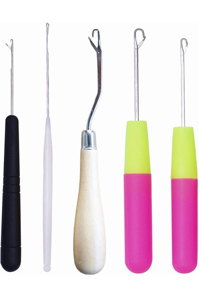 Generic Pack of 5 Different Sizes Latch Hook Crochet Needle Hook Tools for Br...