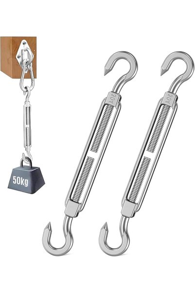 Generic M8 Turnbuckle, Pack Of 2 Stainless Steel Adjustable Wire Tensioner, H...