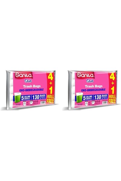 Generic أكياس قمامة سعة 5 جالون، 130 كيس (عبوة من قطعتين)
