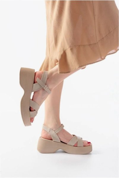 Şeker Portakalım Women's Lightweight Cross-Strap Open Heel Comfort Sandals
