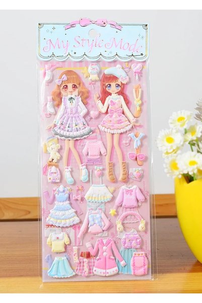 Choice wj1402-05 1pcs Stickers Lovely Anime Girls 3D Kawaii Sticker DIY Scrap...