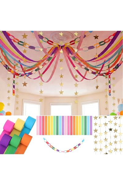 Choice Type A combination DIY Rainbow Paper Chain Garland, Craft Paper Strip ...