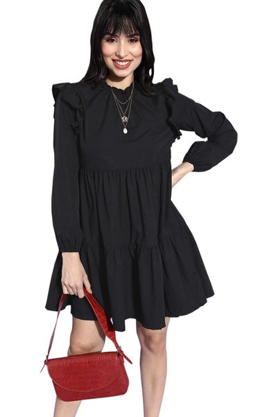Generic Women Black A-Line Dress