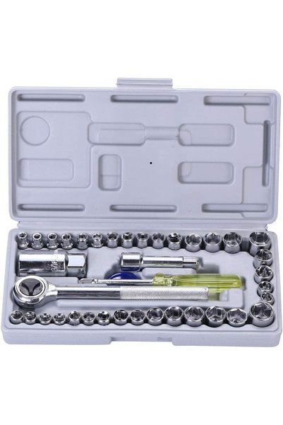 Generic مجموعة أدوات ميكانيكية 40 قطعة ومجموعة مفاتيح ربط