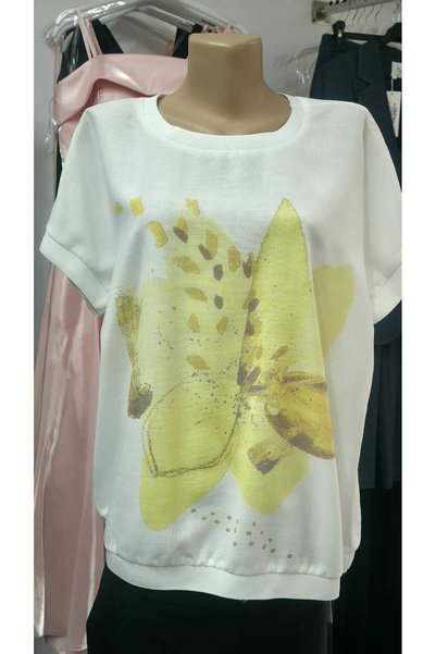 Generic Brand Bluza alba cu fluture