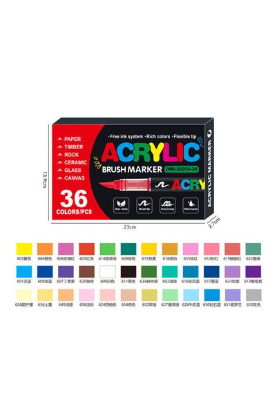 Choice 36pcs 240 Colors Acrylic Paint Markers Soft Brush Tip Acrylic Markers ...