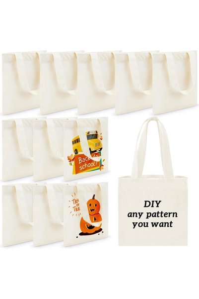 Generic 10 Pack Craft Canvas Bag Sublimation Polyester Screen Printing Blank ...