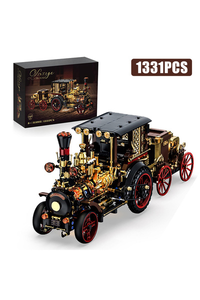 Choice 1331Pcs With Box Creative 1331Pcs Vintage Mechanical Steam Car Buildin...