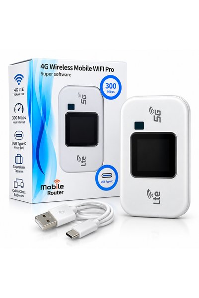 Genel Markalar 46 LTE Taşınabilir WiFi Router USB Type-C Şarj Girişli 300 Mbp...