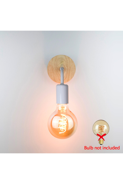 Choice Wood White Retro Wood Wall Lamp E27 220V 110V Vintage Sconce Wall Ligh...