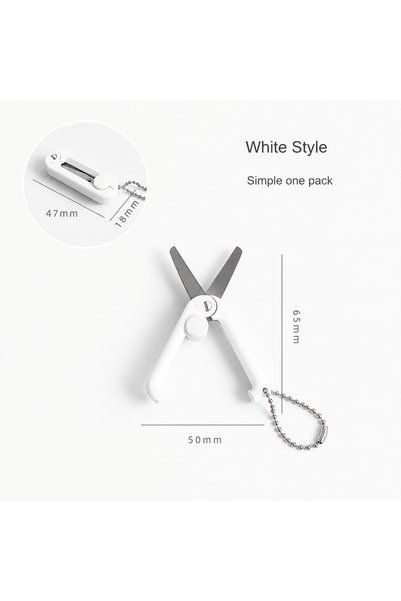 Choice White Creative Mini Portable Folding Scissors Morandi Simple Paper-Cut...