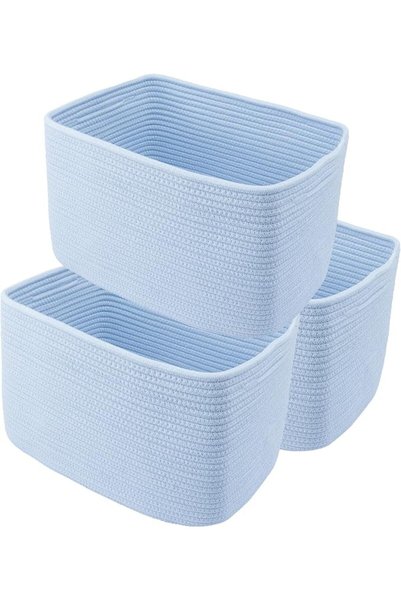XUANGUO Rope storage Basket Bins Woven Basket for Organizing Shelves Rectangl...