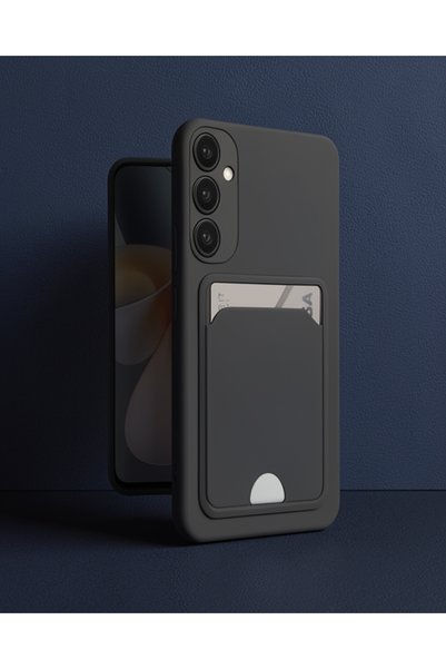 teknodayım Samsung Galaxy A55 5g Case Kelvin Silicone with Business Card - Black
