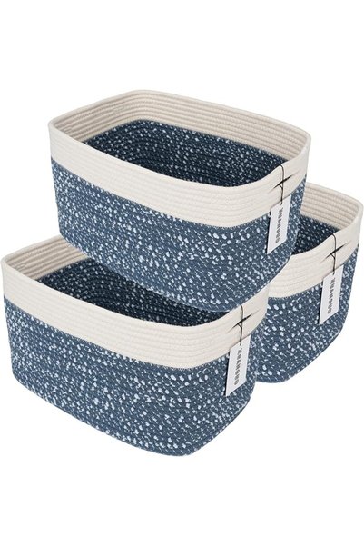 XUANGUO Rope storage Basket Bins Woven Basket for Organizing Shelves Rectangl...