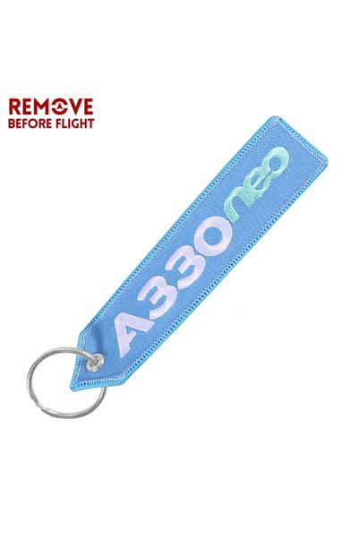 Choice Blue A330 Aviation Keychain A320neo Logo Both Sides Embroidery Car Key...