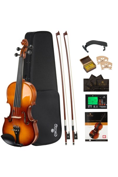 Cecilio 1/2 Violin Solidwood Violin with Hard Case, Bow, Rosin, Tuner, Should...