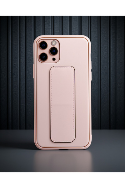 teknodayım Apple iPhone 11 Pro Case Coco Leather Stand Cover - Pink