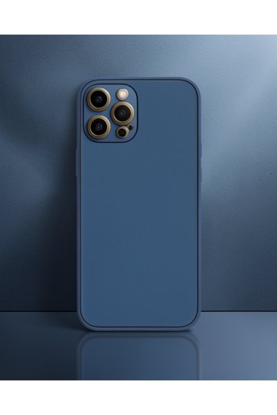 teknodayım Apple iPhone 12 Pro Max Case Coco Leather Silicone Cover - Light Blue