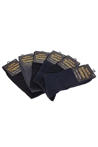 OEM Set de 6 șosete medicinale lungi din bumbac. Fără cusături, Multicolor 39-42