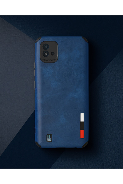 teknodayım Realme C11 2021 Case Loop Leather Silicone - Navy Blue