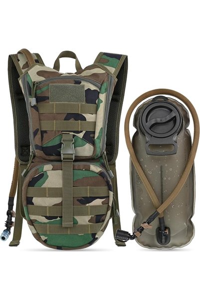 MARCHWAY Tactical Molle Hydration Pack Backpack with 3L TPU Water Bladder, Mi...