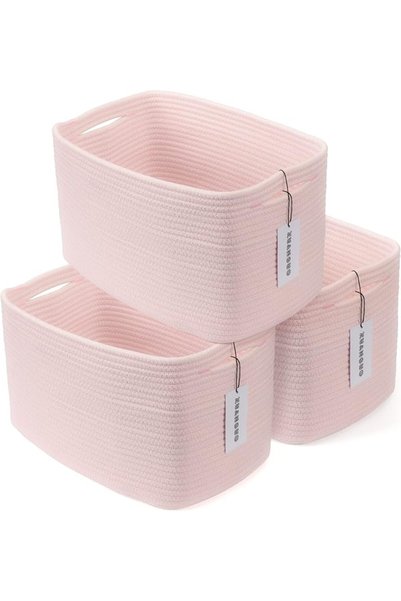 XUANGUO Rope storage Basket Bins Woven Basket for Organizing Shelves Rectangl...