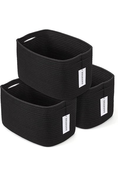 XUANGUO Rope storage Basket Bins Woven Basket for Organizing Shelves Rectangl...
