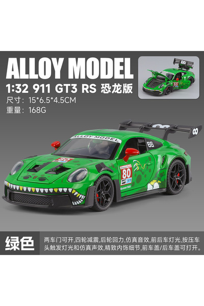 Choice سيارة رياضية 911 GT3 RS خضراء بمقياس 1:32، نموذج سيارة معدني مصبوب للد...