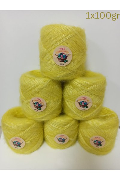 İPEK YÜN İPLİK DÜNYASI Fir de tricotat Kid Moher (Galben) 100gr