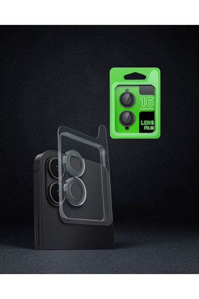 teknodayım Apple iPhone 16 Plus Raze Metal Camera Lens - Black