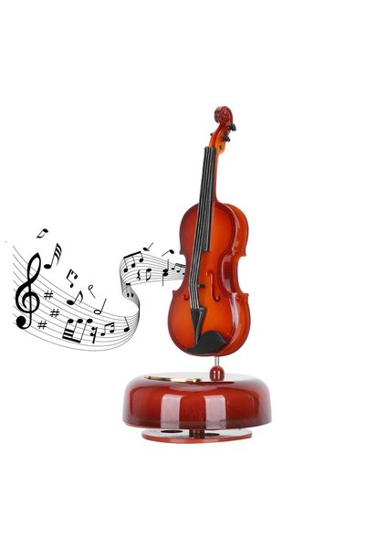 KASTWAVE Violin Music Box, Classical Instrument Crafts Model Decoration, Mini...