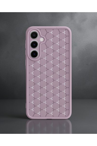 teknodayım Samsung Galaxy A25 5g Case Honeycomb Silicone Cover - Lilac