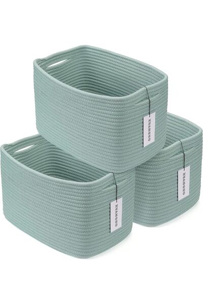 XUANGUO Rope storage Basket Bins Woven Basket for Organizing Shelves Rectangl...