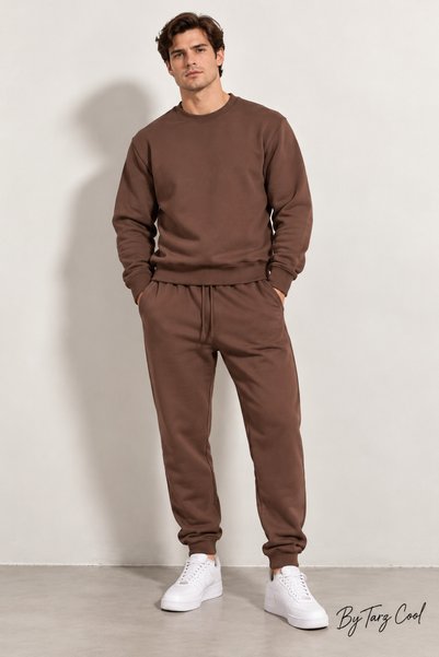 Tarz Cool Men's Tracksuit Set Regular Fit Crew Neck 3 Threaded Yarn Sweatshir...