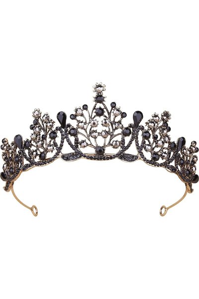 Generic Crowns for Women, Black Tiaras w/Crystal, for Baroque Queen Crowns fo...