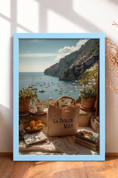 HOMEPACK La Dolce Vita Bag and Countryside Scenery Framed Painting Italy Post...