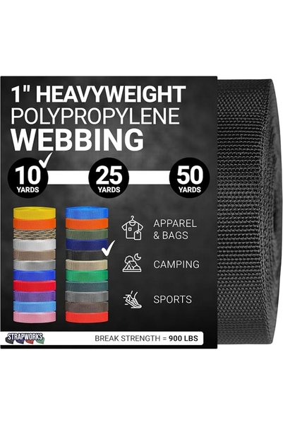 Strapworks Heavyweight Polypropylene Webbing - Heavy Duty Poly Strapping for ...