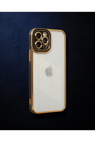teknodayım Apple iPhone 12 Pro Case Liva Lens Silicone - Black