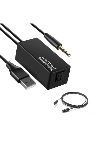 Bukela كابل بصري إلى Aux، محول صوت بصري إلى 3.5 ملم مع طاقة USB، 192 كيلو هرت...