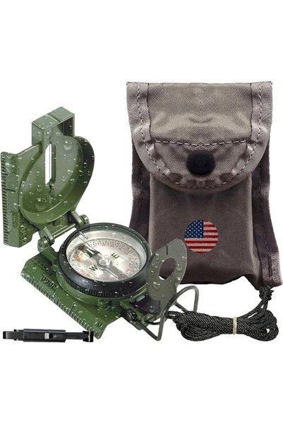 Cammenga Official US Military Phosphorescent Lensatic Compass, Olive Drab Acc...