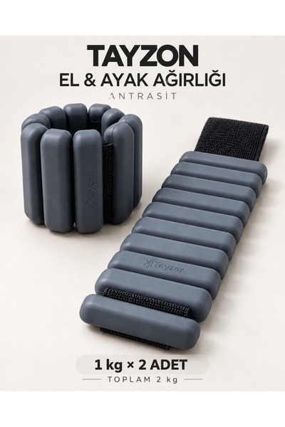 Tayzon Pro Seri El Ayak Ayarlanabilir Silikon Ağırlık Bileklikleri 1 kg x 2 A...